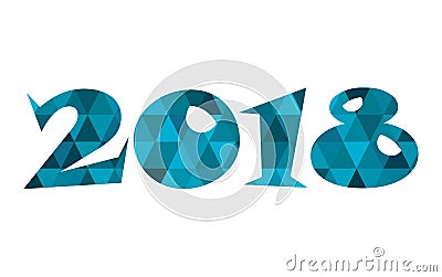 2018 Happy New Year vector blue low poly symbol Vector Illustration