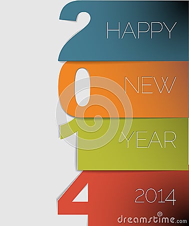 Happy New Year 2014 vector card Vector Illustration