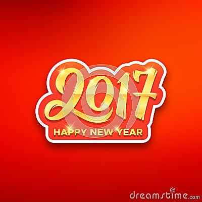 Happy New Year 2017 vector greeting card Vector Illustration