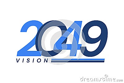 Happy New Year 2049. 2049 Vision Modern Design for Calendar, Greeting Cards, Invitations, Flyers or Prints Vector Illustration