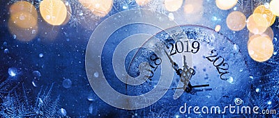 Happy New Year 2019. Winter Celebration Stock Photo