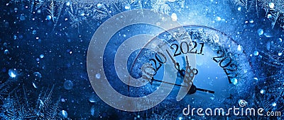 Happy New Year 2021. Winter Celebration Stock Photo