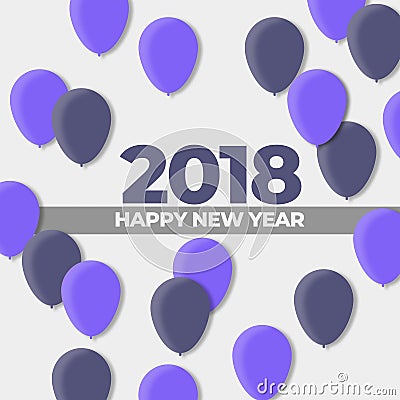 Happy New Years 2018 Ball Design Holiday Vector Illustration