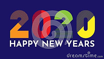 2020 Happy New Years Colorful Poster Cartoon Illustration