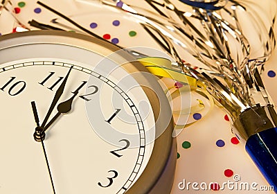 Happy New Years Eve Celebration Countdown Clock Stock Photo