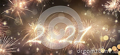 Happy New Years 2021 - Fireworks Stock Photo