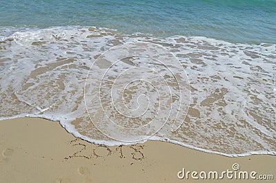 2018 handwritten on sand Stock Photo