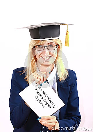 Happy Newly Graduated Girl Stock Photo