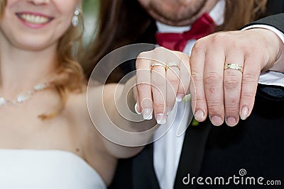 Happy newly married couple Stock Photo