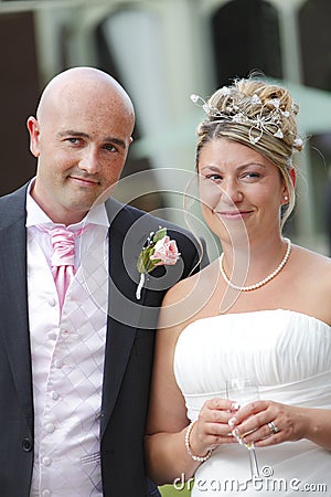 Happy newly married couple Stock Photo