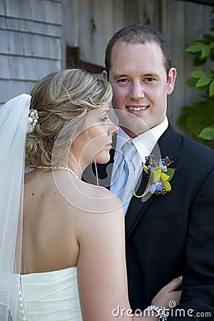 Happy newlywed couple Stock Photo