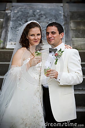 Happy newlywed couple Stock Photo