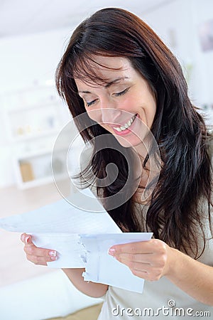 Happy news from post Stock Photo
