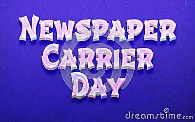 September holidays, Newspaper Carrier Day. 3D Text Effect on blue Background Stock Photo