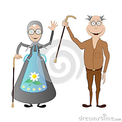 Happy old age Vector Illustration