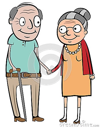 Happy old couple Vector Illustration