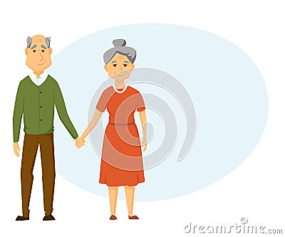 Happy old couple Vector Illustration