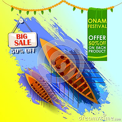 Happy Onam Big Shopping Sale Advertisement background Vector Illustration