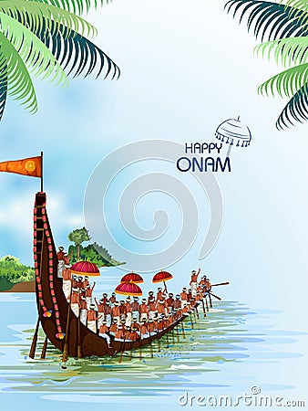 Happy Onam holiday for South India festival background Vector Illustration