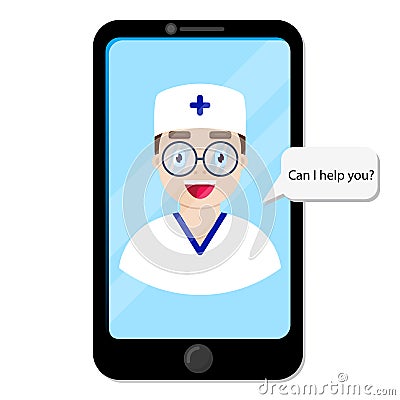 Doctor chart with patient Vector Illustration