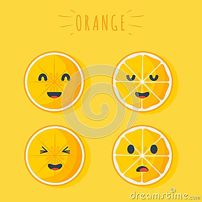 Happy orange fruit Vector Illustration