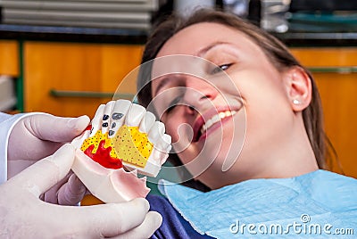 Happy pacient at the dentist's Stock Photo