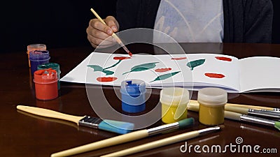 Happy Painting by Two Kids Stock Photo