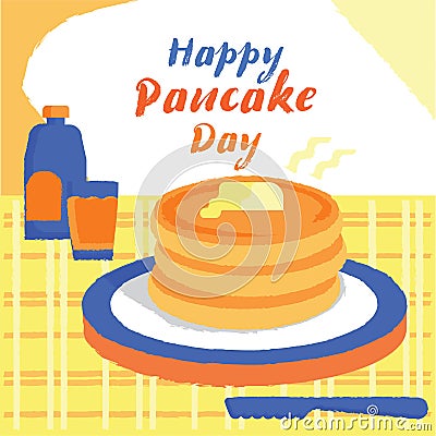 Happy pancake day illustration Vector Illustration