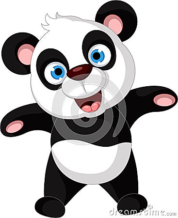 Happy panda cartoon Stock Photo