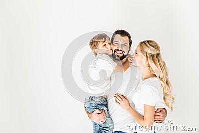 Happy parents with little son Stock Photo