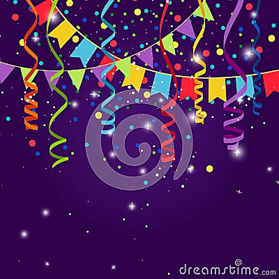 Happy party or festive blue background Vector Illustration