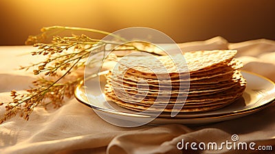 Happy Passover, celebration tradition banner copy space poster background, Jewish holiday commemorating the Exodus from Stock Photo