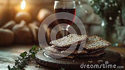 Happy passover, jewish pesach torah: a joyous celebration of tradition and community, marked by festive banners Stock Photo