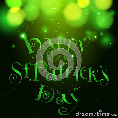 Happy patrick day vintage hand lettering greeting Vector Illustration