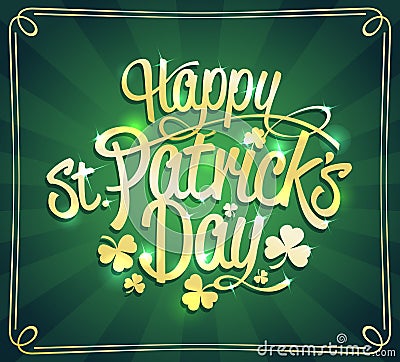 Happy Patrick`s day postcard Vector Illustration