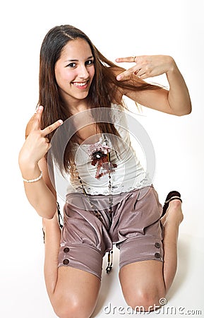 Happy Peace-Loving Teen Stock Photo