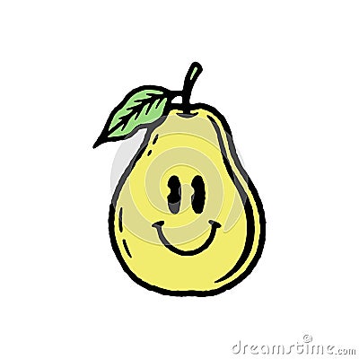 HAPPY PEAR ICON COLOR WHITE Vector Illustration