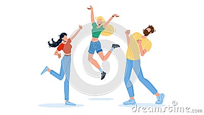 Happy People Jumping Enthusiasm Emotion Vector Illustration Vector Illustration