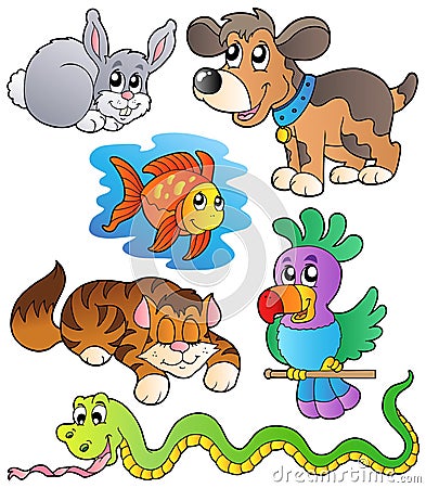Happy pets collection 1 Vector Illustration