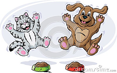 Happy Pets Vector Illustration