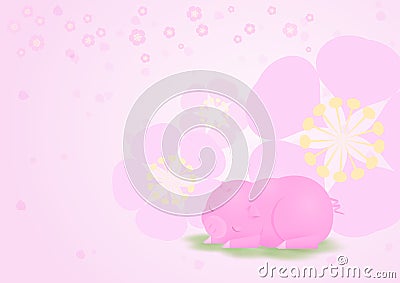 Happy Piggie Cartoon Illustration