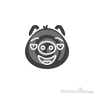 Happy piggy face with heart eyes emoji vector icon Vector Illustration