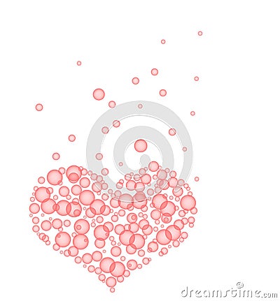 Happy pink bubbly heart Stock Photo