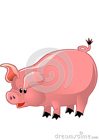 Happy pink pig Stock Photo