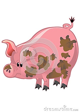 Happy pink pig Stock Photo