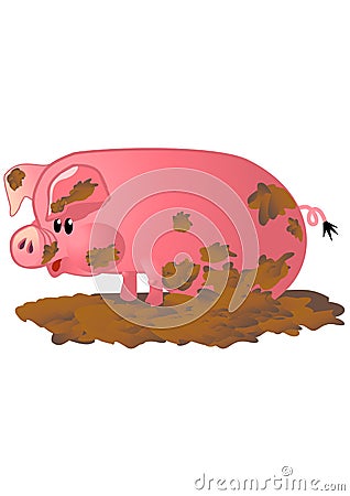 Happy pink pig Stock Photo
