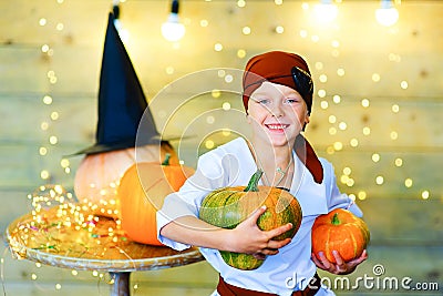 Happy pirate children during Halloween party Stock Photo