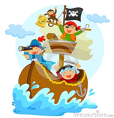 happy pirates Vector Illustration