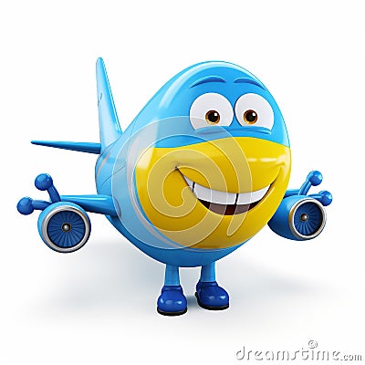 Happy Plane Mascot showing thumbs up. Concept of good airplane or travling agency. Stock Photo