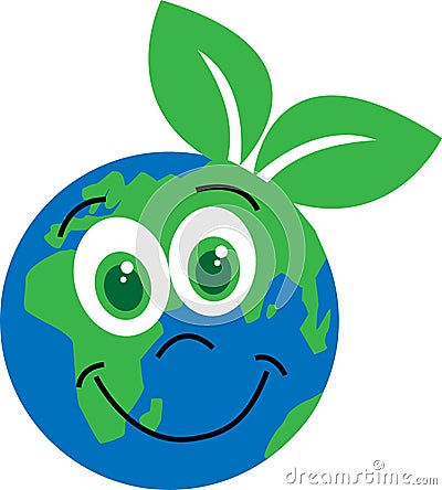 Happy planet environ milieu Vector Illustration